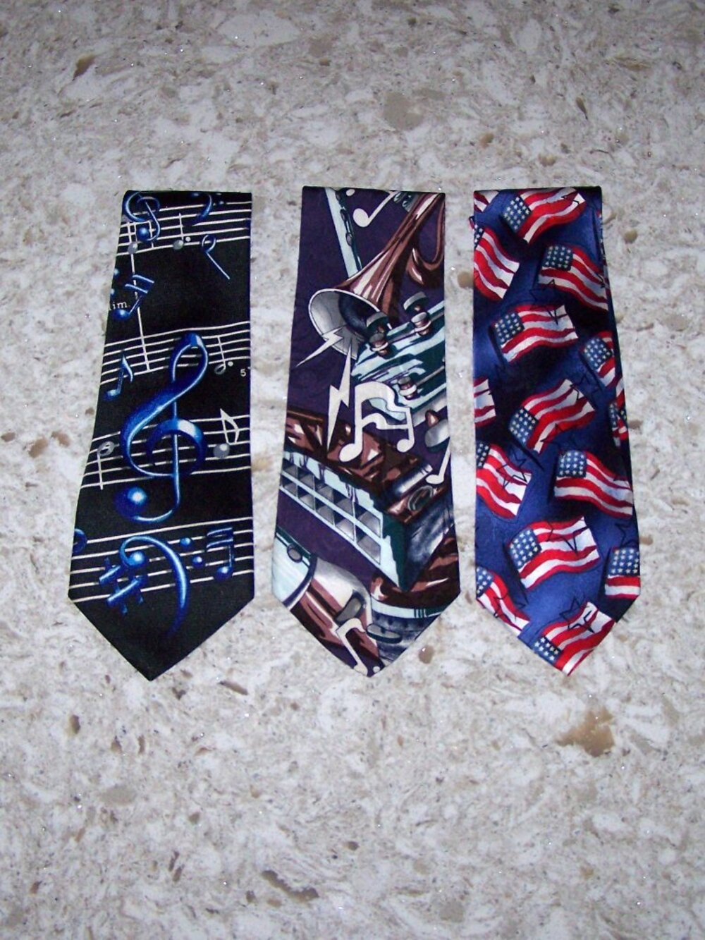 Men’s Necktie Set Music & American Flag Ties